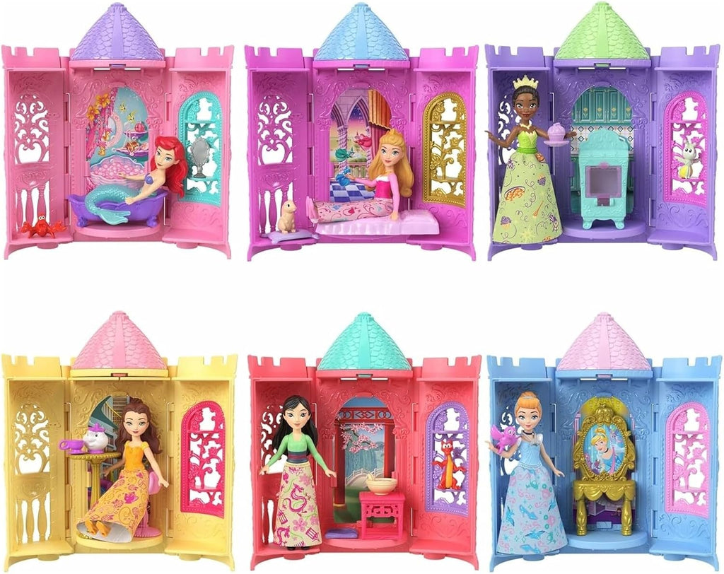 Mattel Disney Princess or Villains Tower Surprise small doll, detailed toy figure from the Disney toy collection.