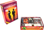 Czech Games Codenames board game by Playzokids, featuring a colorful game box with cards and game components on a table.
