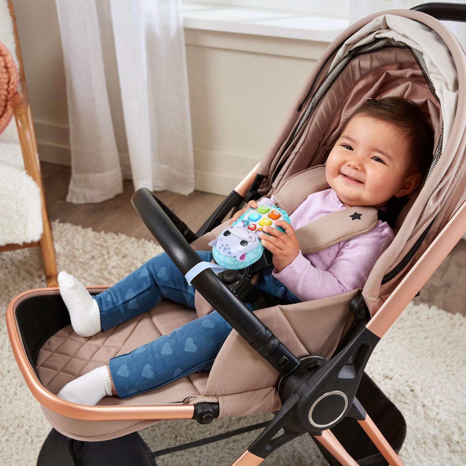 Vtech Baby Hello, Hippo! soft toy phone with colorful buttons and a friendly hippo design for infants