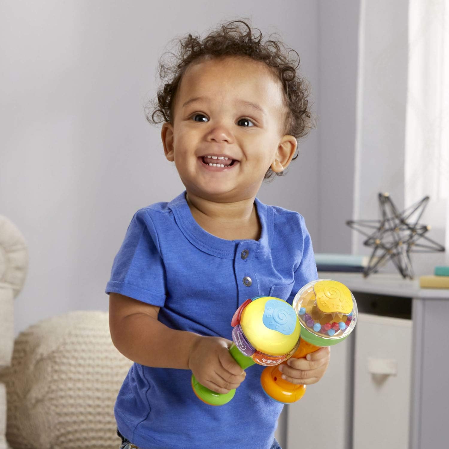 Vtech Leapfrog Learn & Groove Shakin' Colors toy with colorful buttons and musical features for interactive learning and fun.