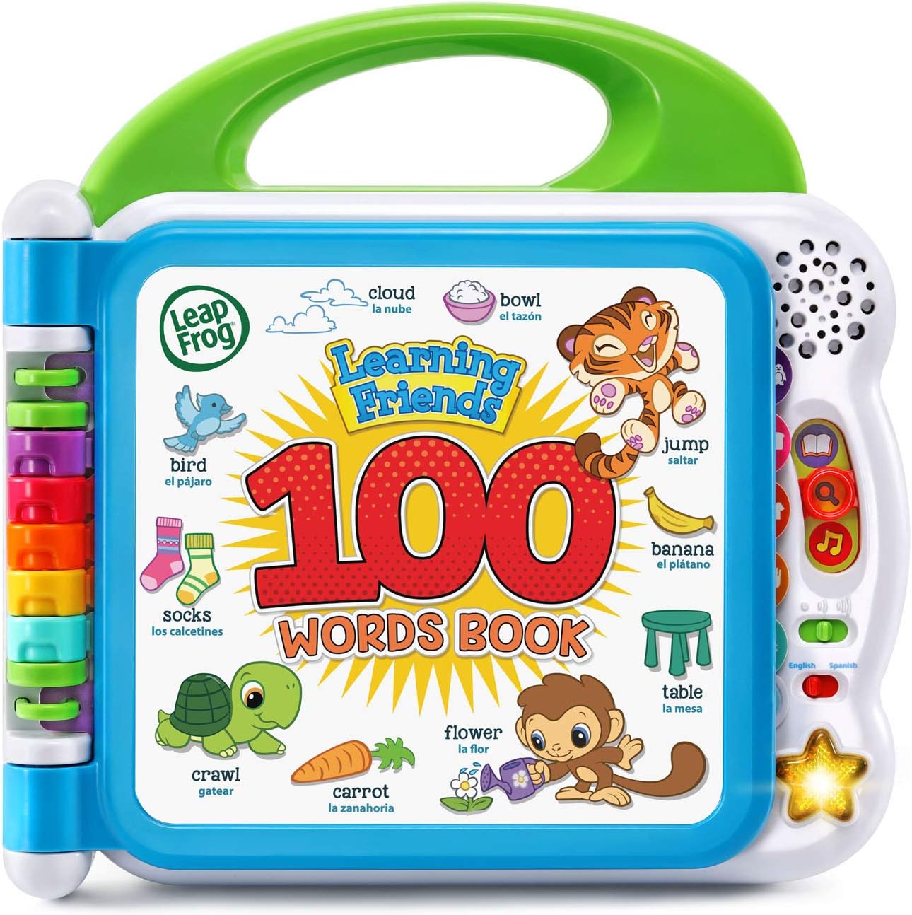 Vtech Leapfrog 100 Animals interactive book displaying colorful animal illustrations and buttons for educational play