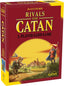 Catan Rivals board game by Playzokids showing game components and colorful artwork for ages 10+ and 2 players.