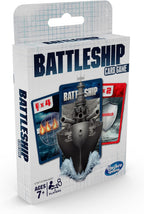 Hasbro Gaming Classic Battleship card game with colorful game box and cards for strategic naval battles fun.