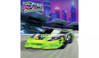 RC Ultimate Racer 1:10 high-speed remote control car by Bladez Toys, shown in action with sleek design and vibrant colors.