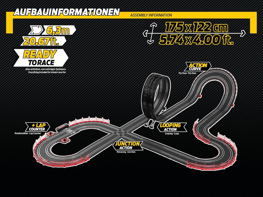Carrera GO!!! DTM Supercars slot car racing set with colorful race track and detailed DTM supercar toys for kids and enthusiasts.