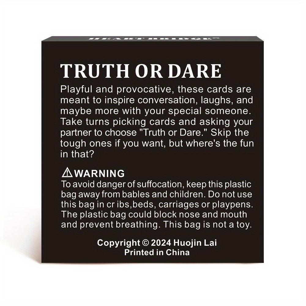 SMILE TALK Truth or Dare card game featuring colorful cards with fun prompts for party entertainment.