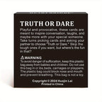 SMILE TALK Truth or Dare card game featuring colorful cards with fun prompts for party entertainment.
