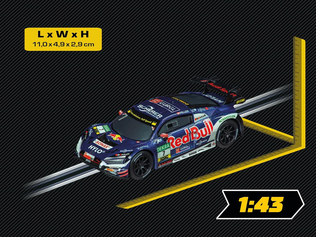 Carrera GO!!! DTM Supercars slot car racing set with colorful race cars, track pieces, and racing accessories for kids.
