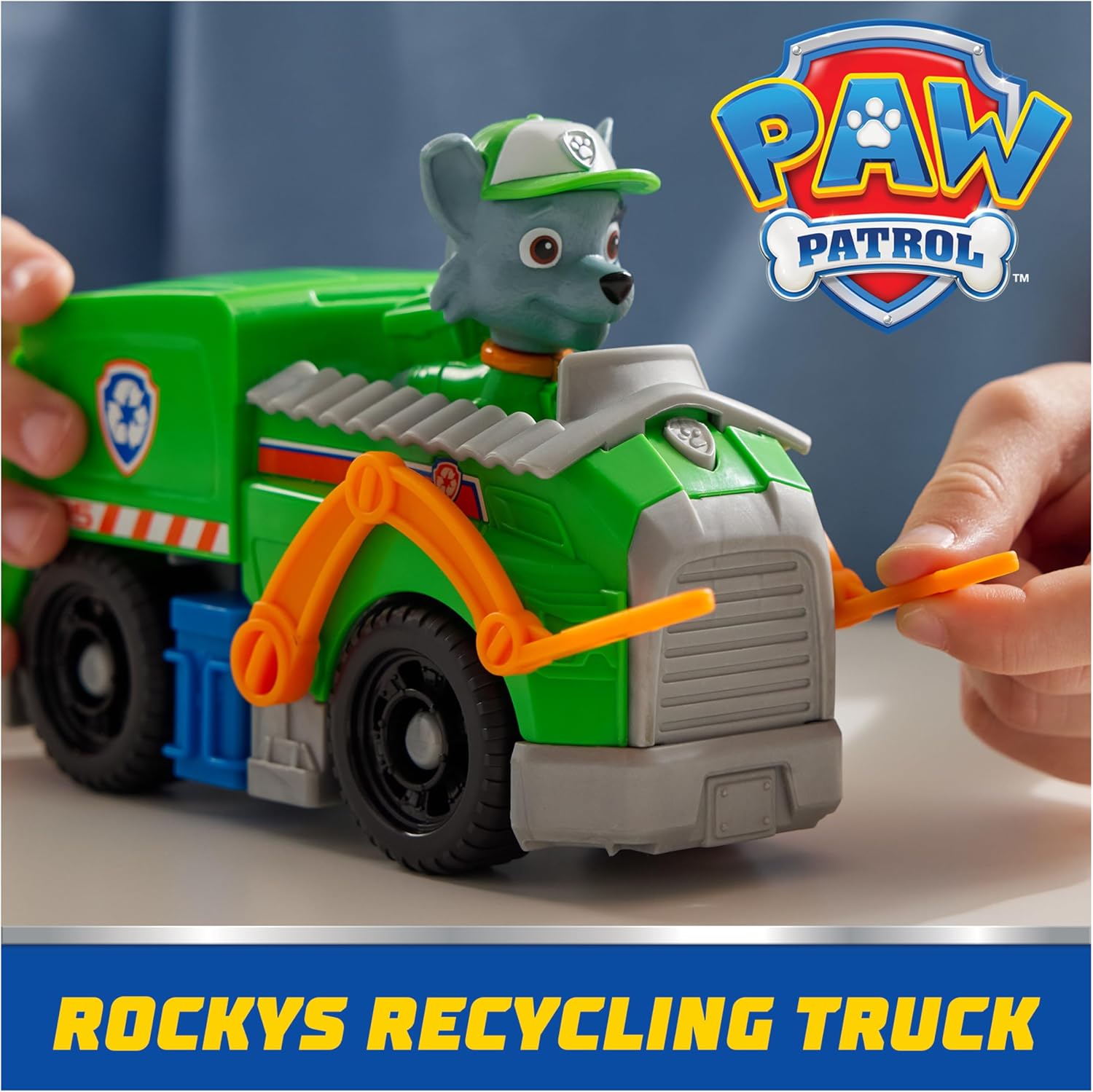 PAW PATROL, Recycling Truck with Rocky Toy Figure
