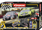 Carrera GO!!! DTM Supercars slot car racing set with colorful race track and detailed miniature race cars for kids and enthusiasts