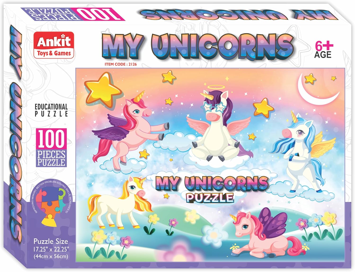 My Unicorn Puzzles 100 Pieces for Family and Kids
