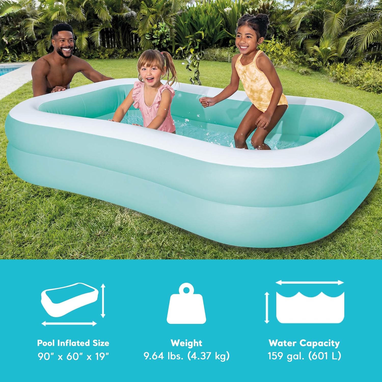 INTEX Mandarin Swim Center Family Pool (90 x 58 x 18, Orange/White) Secondary image