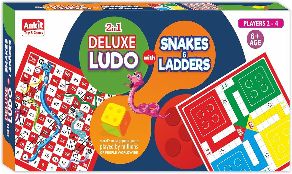 Ludo & Snake & Ladders Board Game Set for Kids & Adults