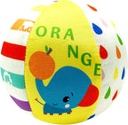 Fisher-Price baby plush rattle balls, 10cm soft, colorful, and textured for sensory play and grasping for infants.
