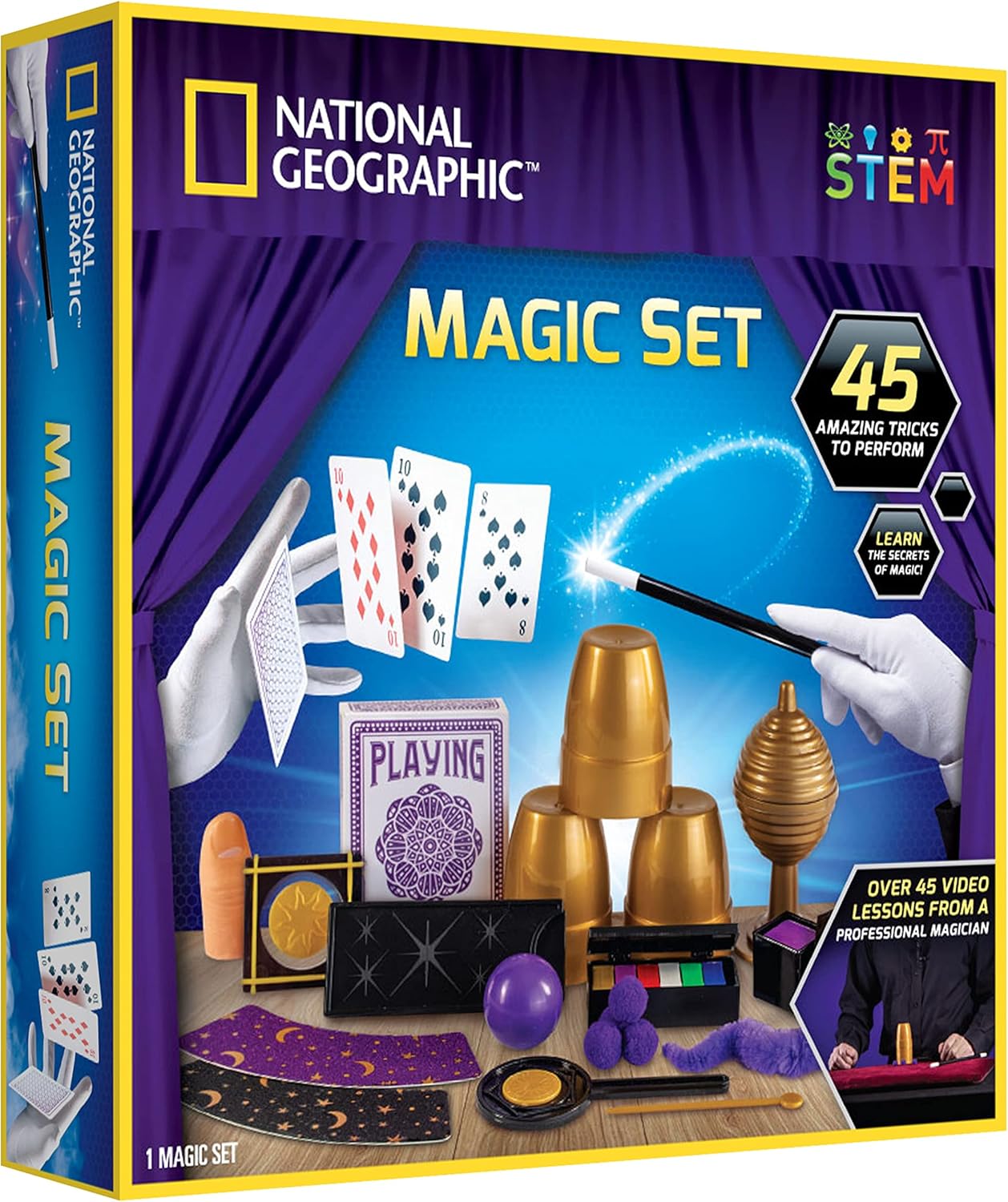 Playzokids National Geographic Kids Magic Set with 45 magic tricks and step-by-step instructions for children to perform and learn magic. Main image