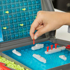 Hasbro Battleship Classic Board Game with colorful plastic ships and grid game board for strategic naval battles.
