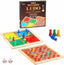 2 in 1 Wooden Ludo, Snakes and Ladders Board Game Set for Kids and Adults