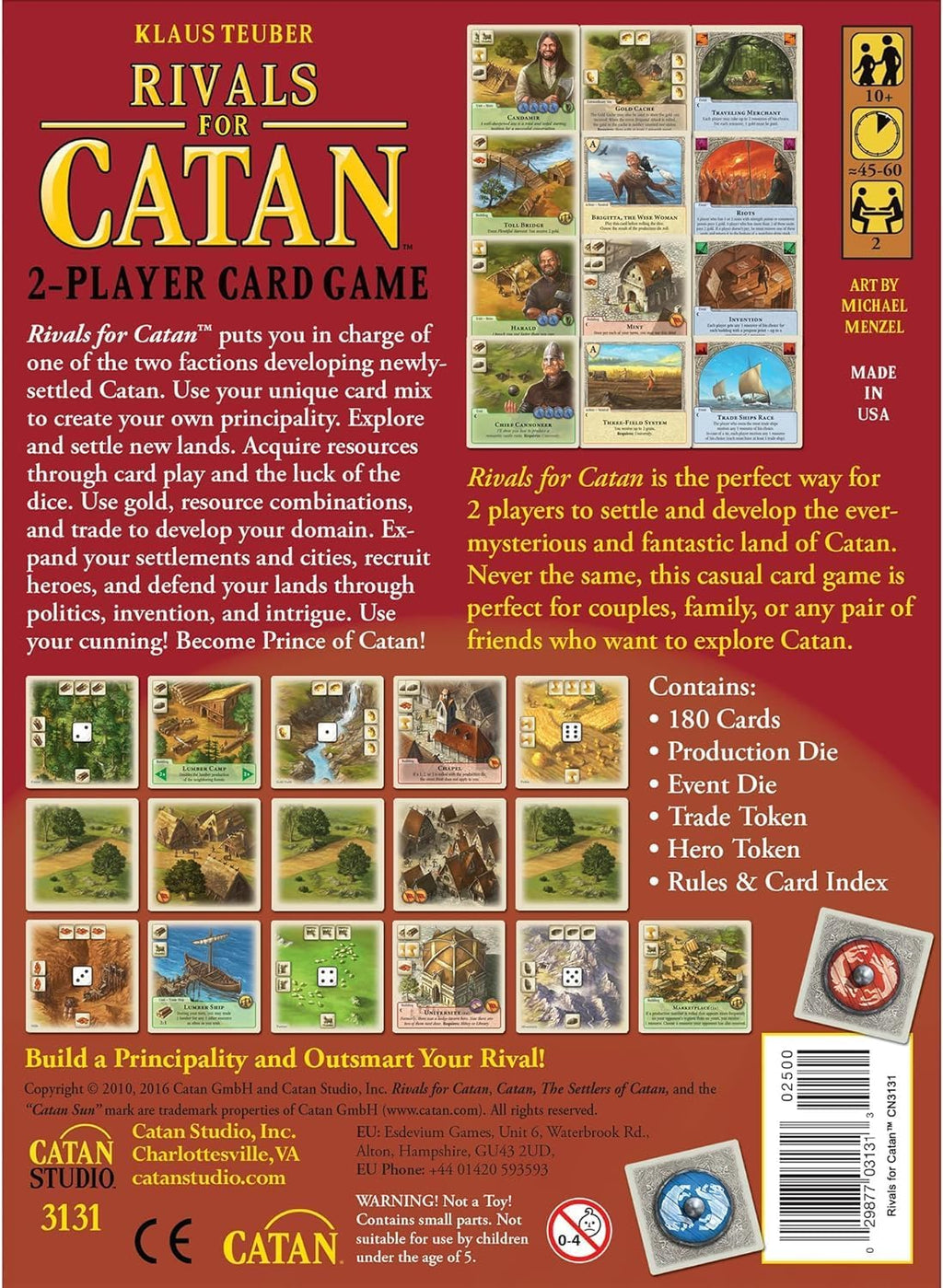 Playzokids Catan Unbox Now board game for two players, ages 10+, featuring game pieces and box front.