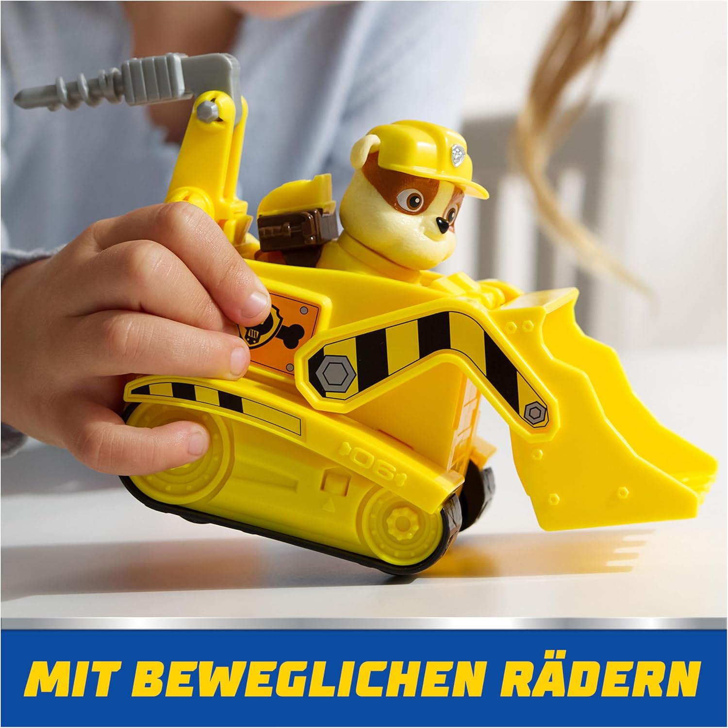 Paw Patrol, Rubble Bulldozer, Vehicle and Figure Rubble