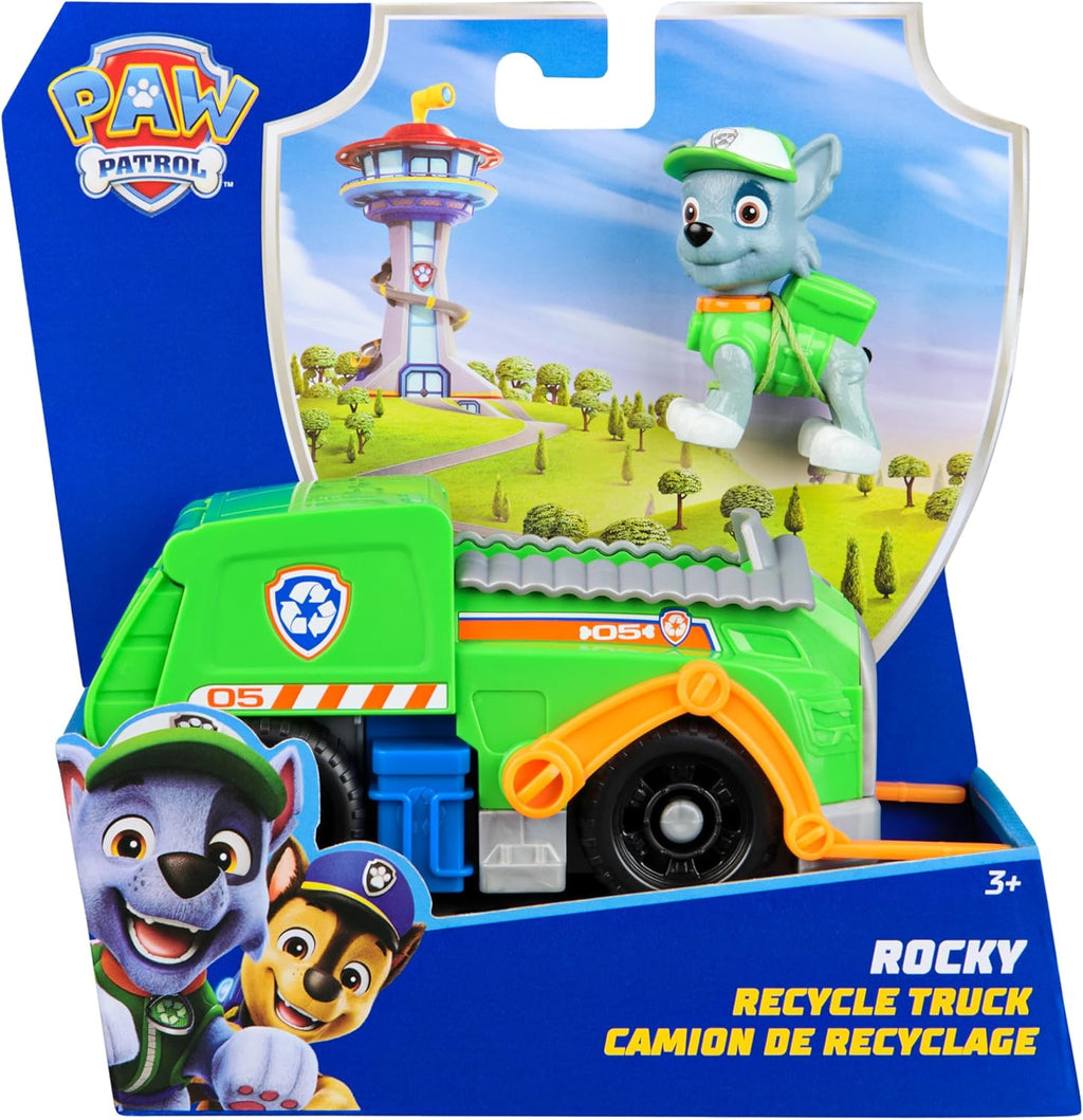 PAW PATROL, Recycling Truck with Rocky Toy Figure