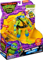 Playmates Mutant Mayhem 5.5-inch Leonardo Ninja Shouts action figure with detailed costume and expressive face.