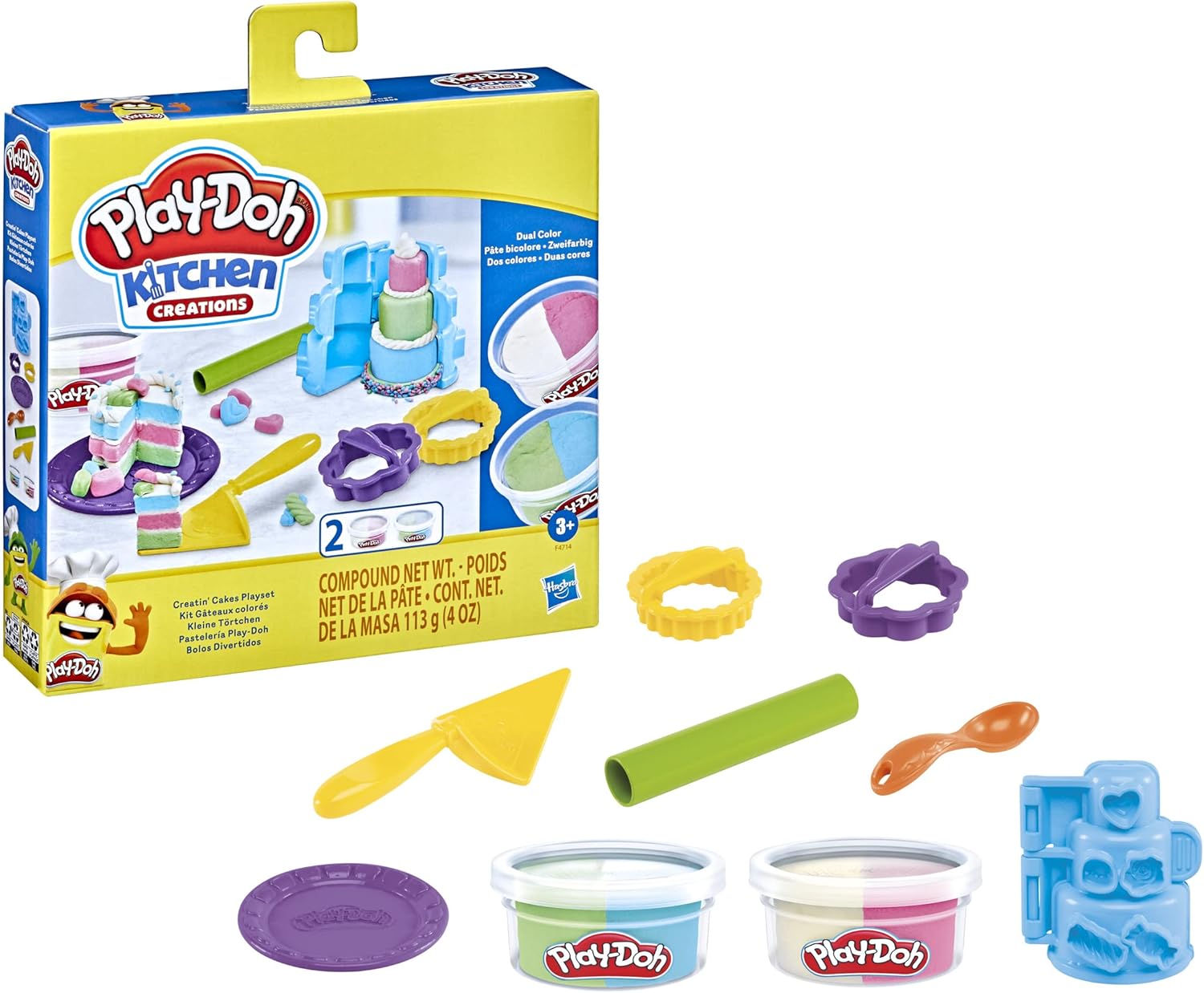 Play-Doh Kitchen Creations F4714 Small Tart Playset with 2 Tins