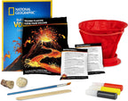 Playzokids National Geographic Build Your Own Volcano science kit with erupting volcano model and educational materials.