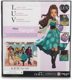 Playzokids Far Out Toys LUV Harper fashion doll in edgy, vibrant outfit with stylish details and unique accessories.