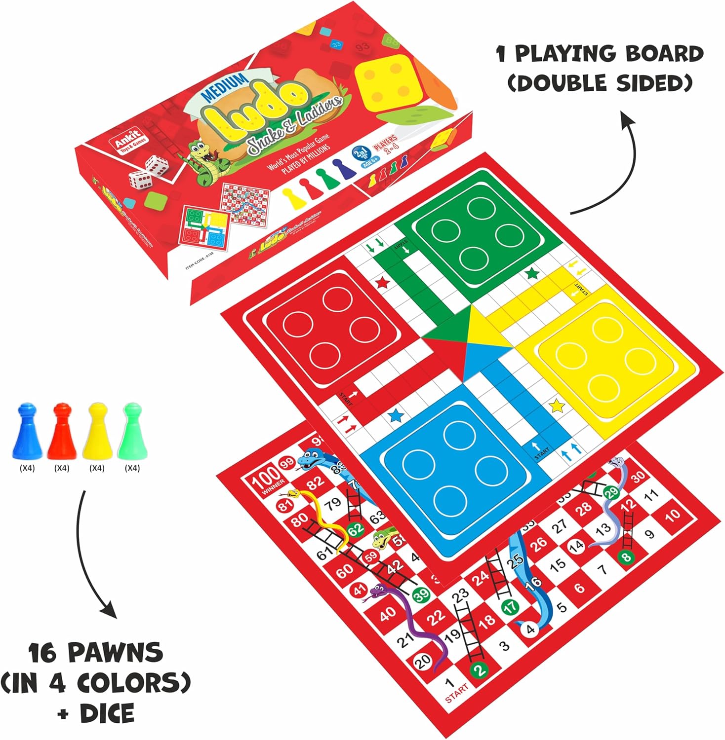 Ankit Toys & Games Ludo and Snake & Ladders Board Game