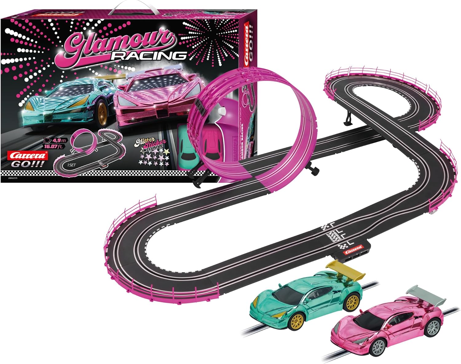 Carrera GO!!! Pink Action Racing Race Track Set