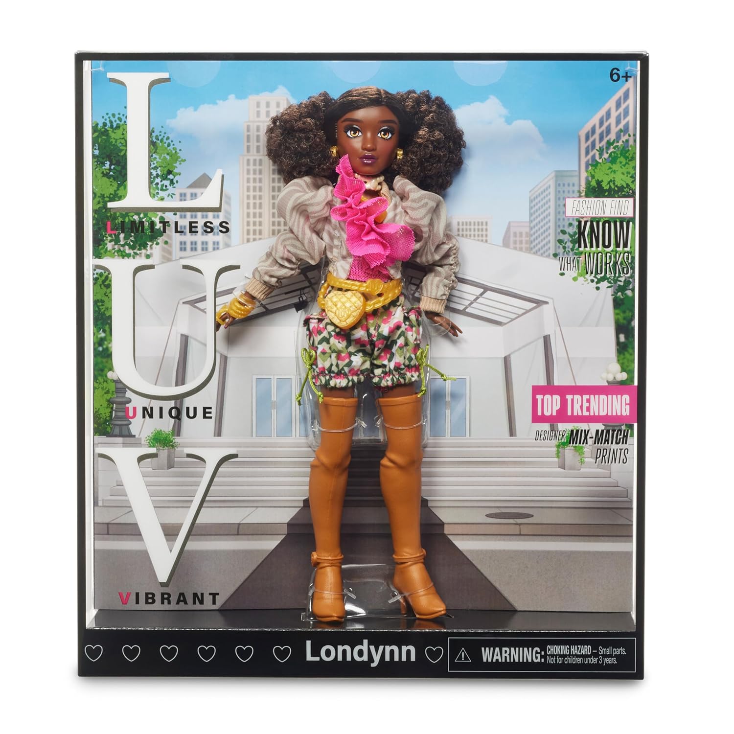 Playzokids Far Out Toys Londynn LUV fashion doll, 10-inch trendy doll with bold outfits for creative play and stylish fun
