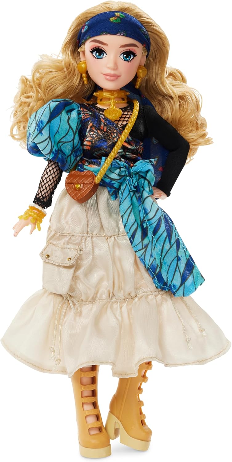 Playzokids Far Out Toys Autumn LUV Fashion Doll, 10-inch bohemian style doll with colorful outfits for creative play, ages 6+