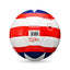MARVEL Captain America stripes football with blue, red, and white design featuring Captain America shield emblem.