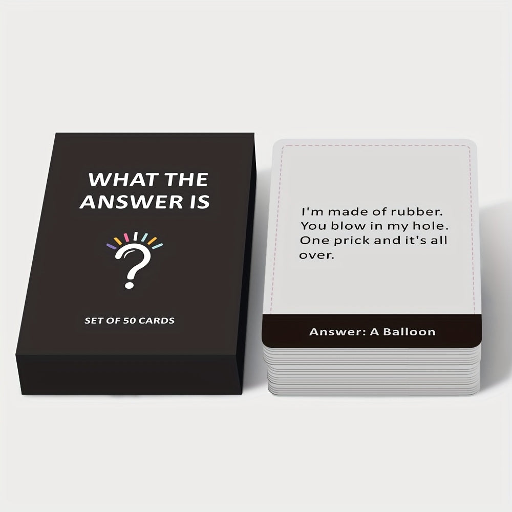 Set of 50 SMILE TALK "What is the Answer?" question cards, featuring colorful card designs for engaging conversations.