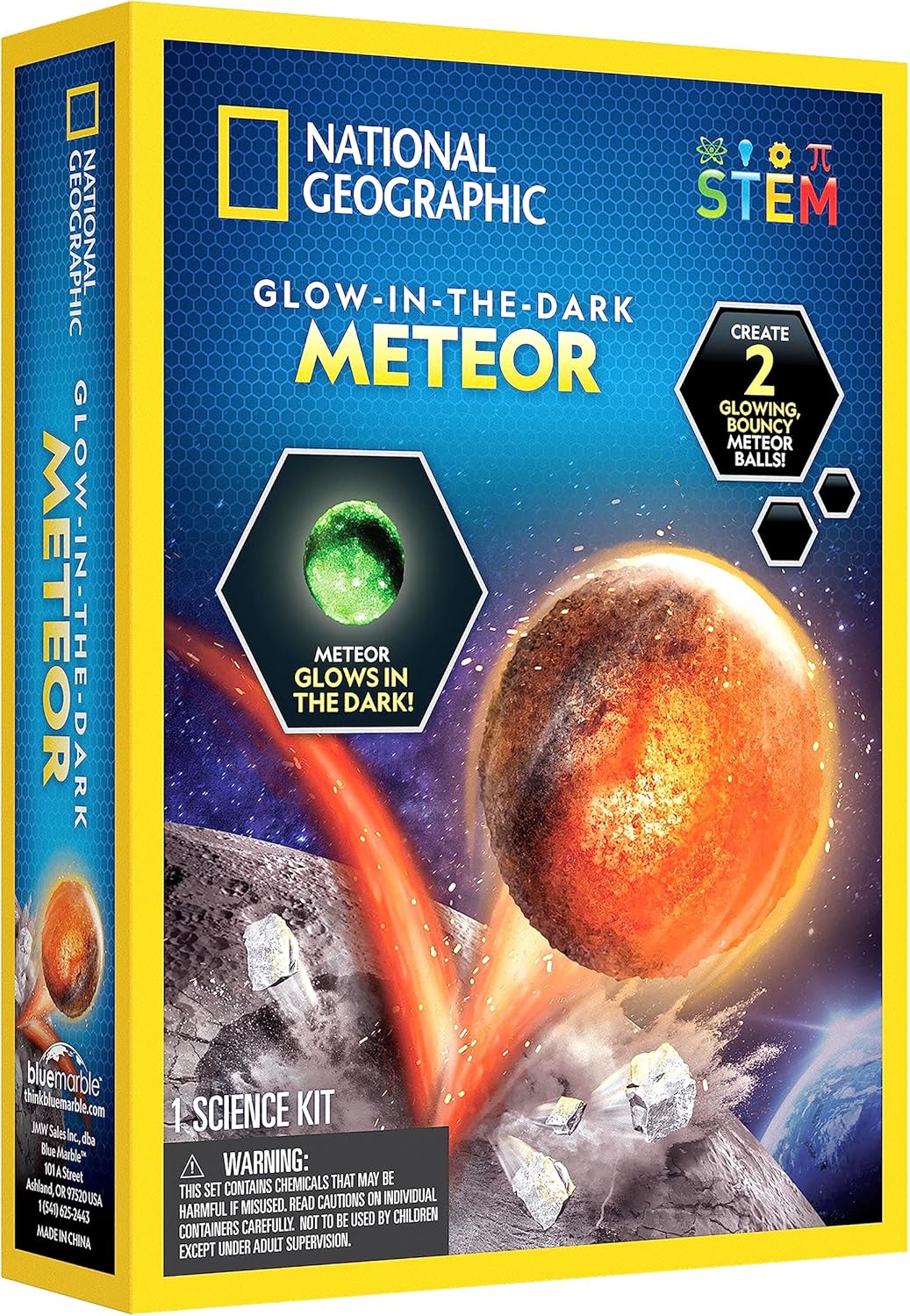 Playzokids glow-in-the-dark meteor from National Geographic, showcasing a realistic space rock with glowing surface details. Main image