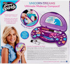 Cra-Z-Art Shimmer 'n Sparkle All-in-One Beauty Compact with shimmering powders and makeup tools in a colorful compact case.