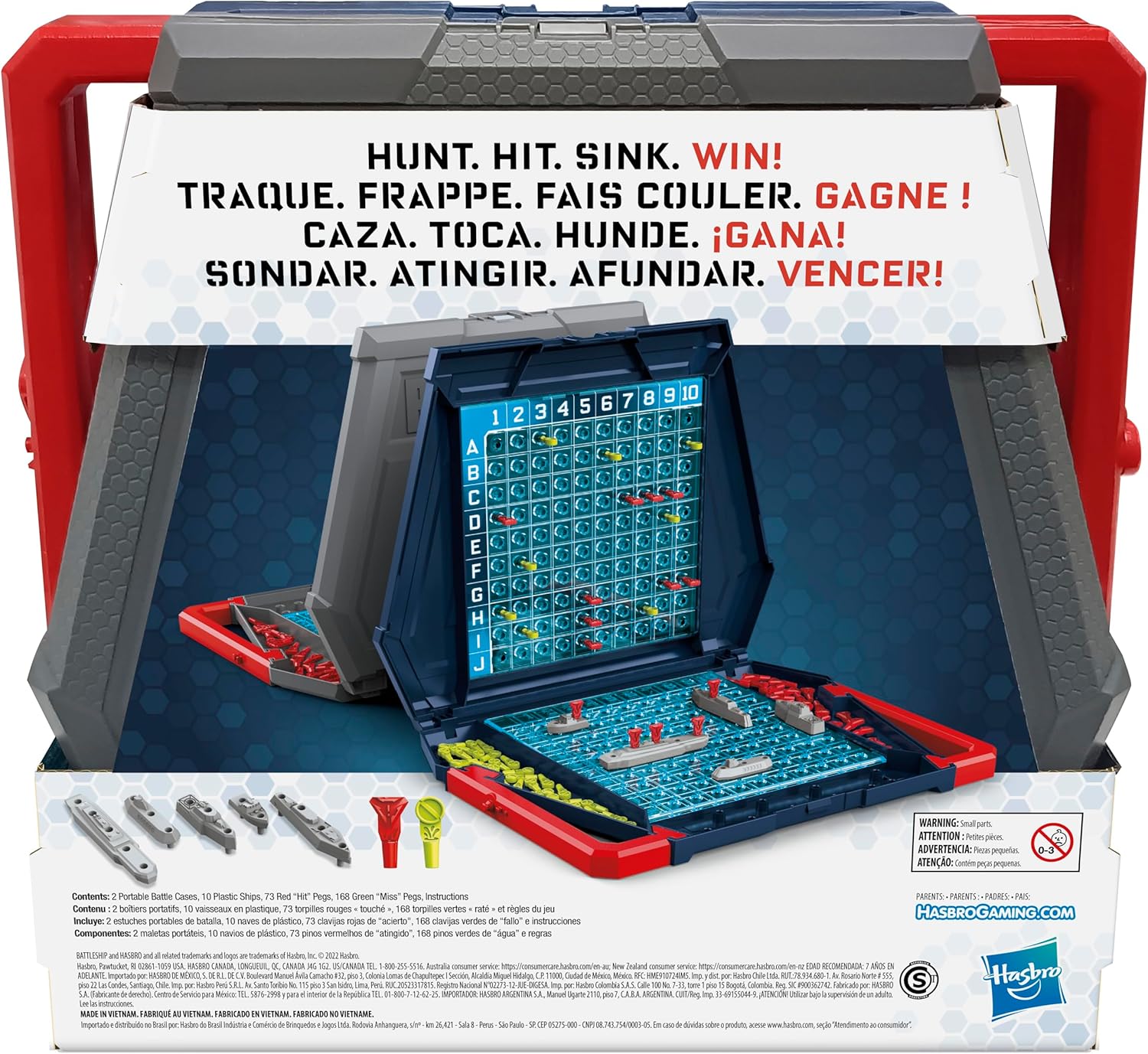 Hasbro Battleship Classic Board Game with ocean-themed game board and ships, ready for strategic naval play.