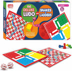 Ludo & Snake & Ladders Board Game Set for Kids & Adults