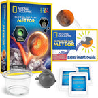 Glow-in-the-dark meteor toy from National Geographic by Playzokids, featuring detailed celestial design on a dark background.