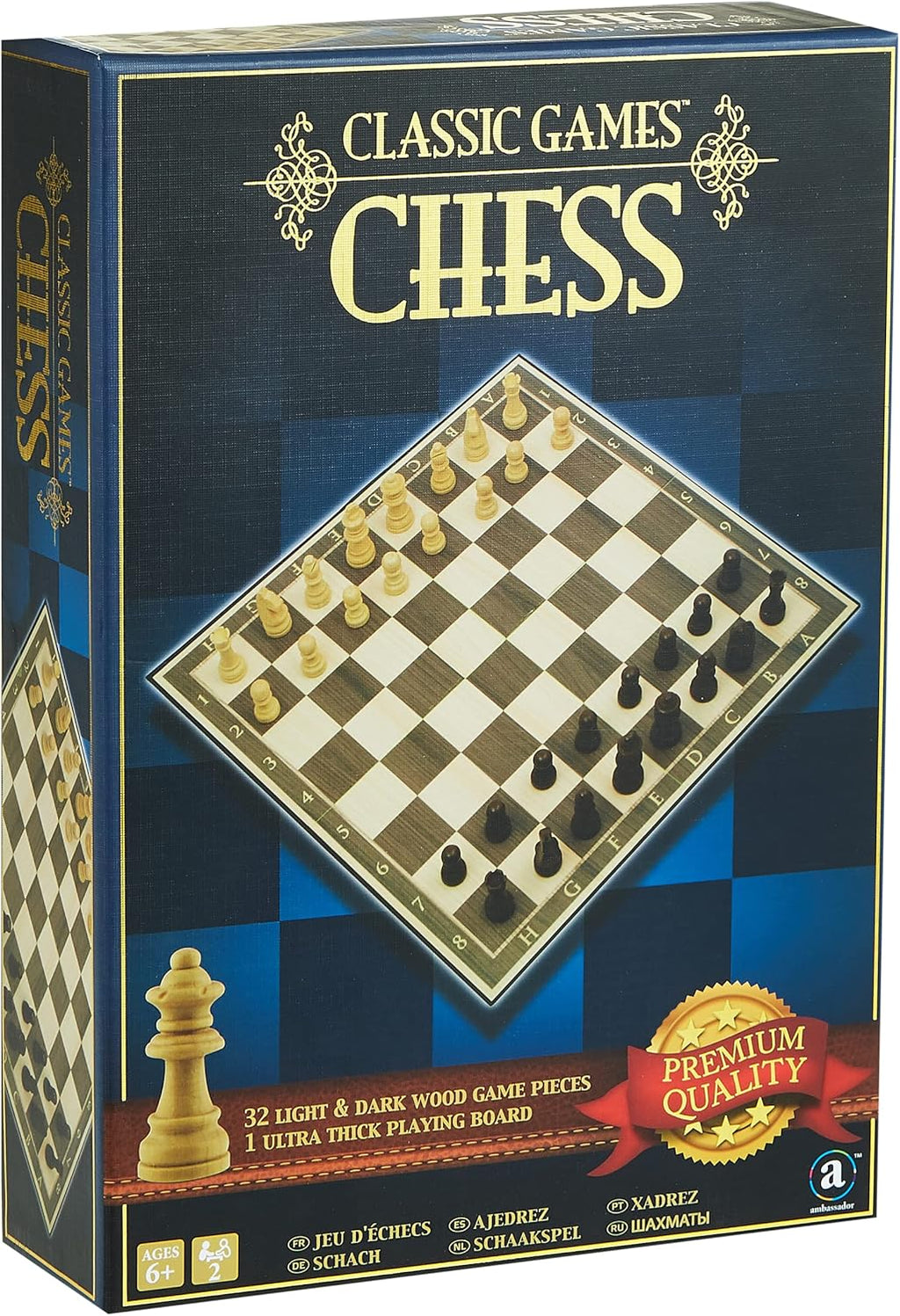 Merchant Ambassador Classic Wood Chess Board Game
