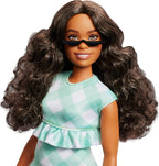 Barbie Fashionistas Doll  Wearing Minty Green Ruffled Gingham Dress