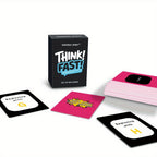 Kinder Spirit Think Fast Q&A game box with colorful packaging featuring fast-paced trivia questions for kids and families.