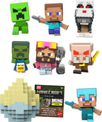 Minecraft Mini Mode spawn egg assortment by Mattel featuring small, colorful Minecraft character eggs for creative play.