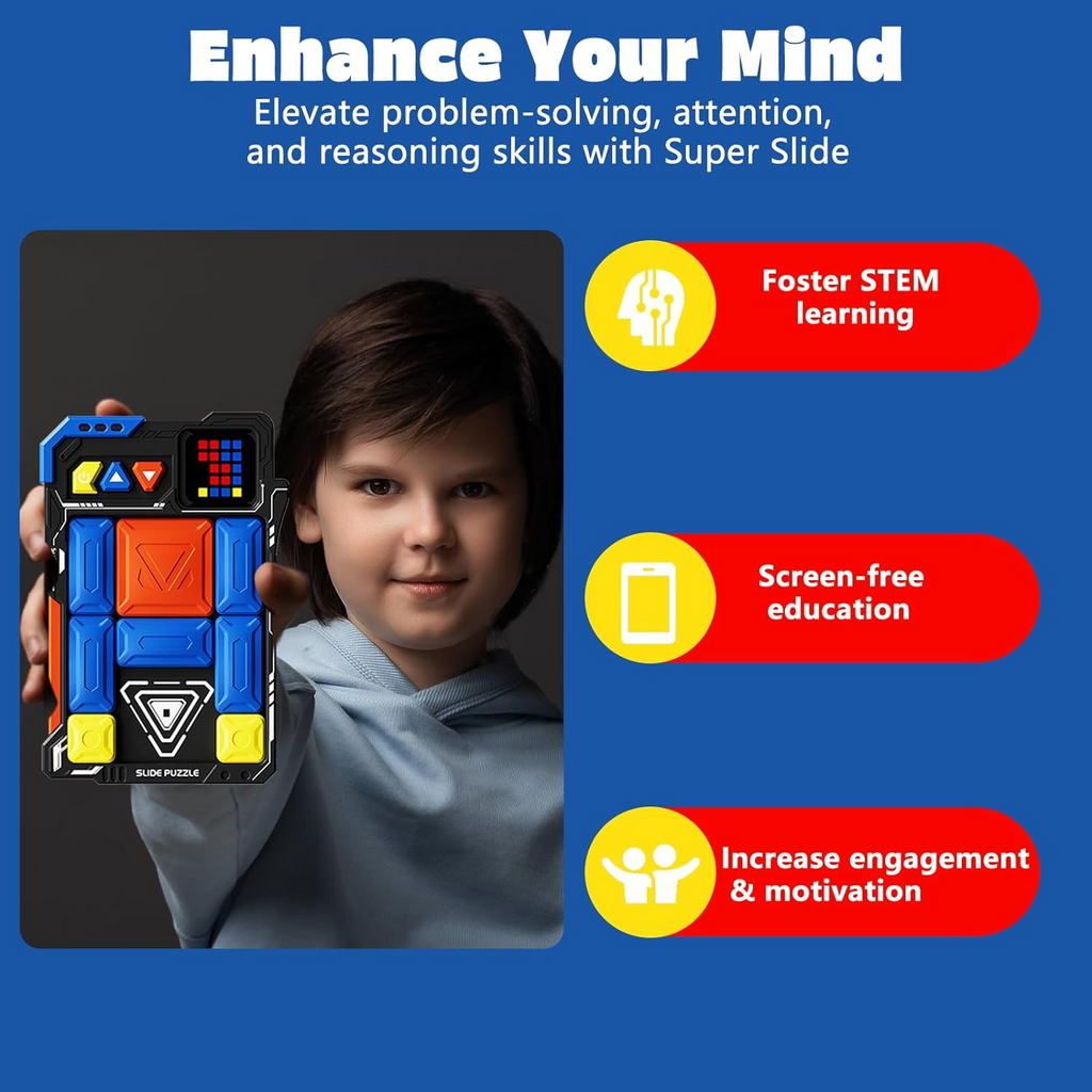 Electronic Sliding Puzzle Game – Handheld Brain Teaser Toy with Lights & Sound