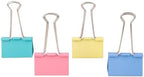 Colorful Playzokids Deli Binder Clips, 41mm (1 3/4"), set of 24, with vibrant plastic handles and metal clips.
