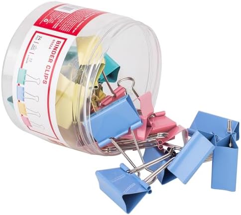 Colorful Playzokids Deli Binder Clip in 41mm size, showing vibrant metal clips for organizing papers and documents.