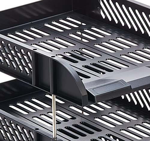 Black 3-tier document tray by Playzokids, featuring three stacked compartments for organizing papers and documents effectively.