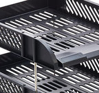 Black 3-tier document tray by Playzokids, featuring three stacked compartments for organizing papers and documents effectively.