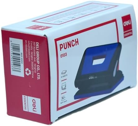 Playzokids Deli Black heavy duty 2-hole office punch with durable metal construction and ergonomic handle for efficient paper punching. Main image