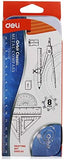 Playzokids 8-piece mathematical instrument set with pencils, including rulers and compasses, for students and math enthusiasts.